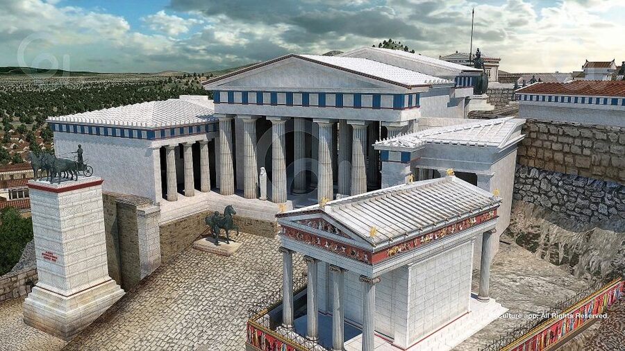 Acropolis: 3D representations & audiovisual self-guided tour - Temple of Athena Nike: pairing the viewpoint with the explanation