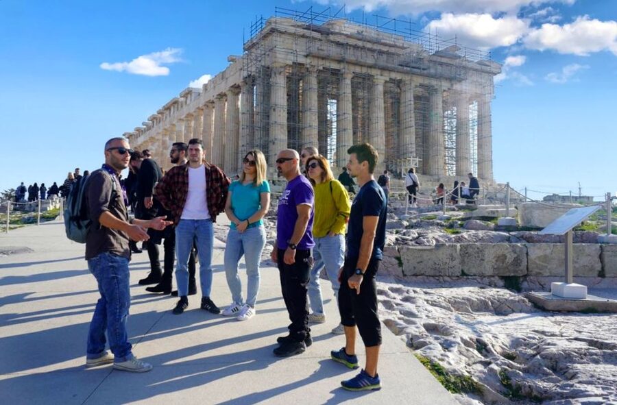 Athens: Bike Tour with Acropolis & Parthenon Visit - The cathedral breaks and Plaka market photos: Athens in full color