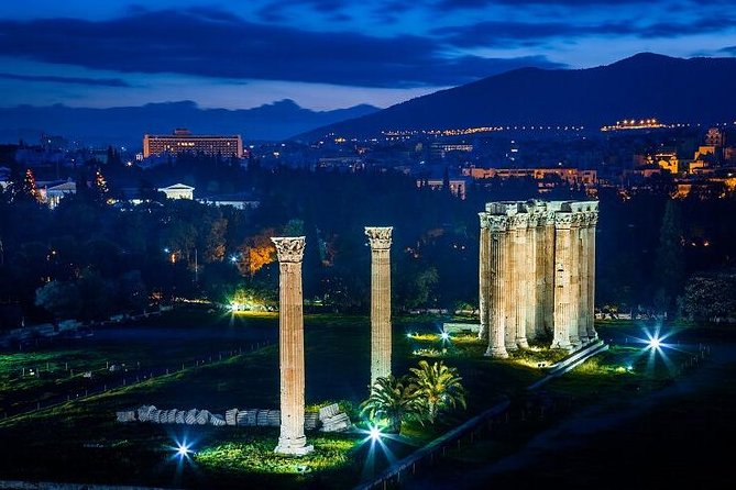 Athens By Night Driving Tour (Highlights) , and Dinner time - Mt. Lycabettus photo break: the highest hill and the best view