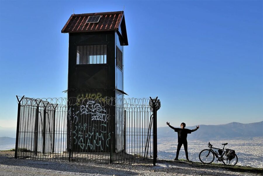 Athens: Electric Bicycle Tour to Mount Hymettus - A fresh Athens view from Mount Hymettus, minus the stairs