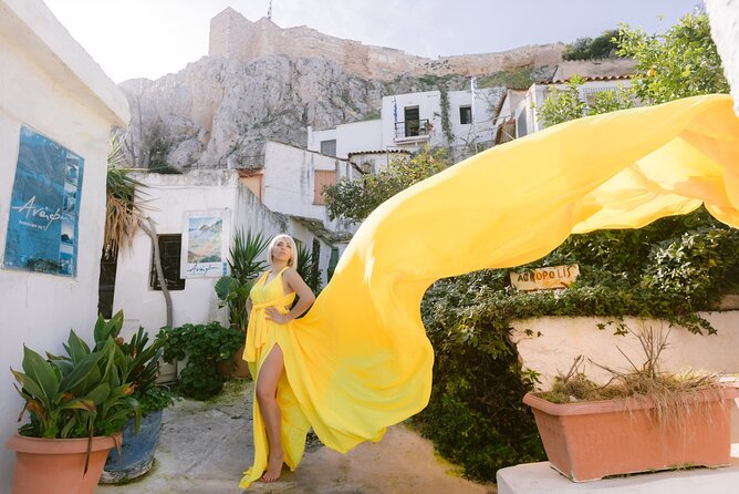 Athens Flying Dress Photo Shoot with a Professional Photographer - Dress Colors, Locations, and the 1-Hour vs 2-Hour Choice