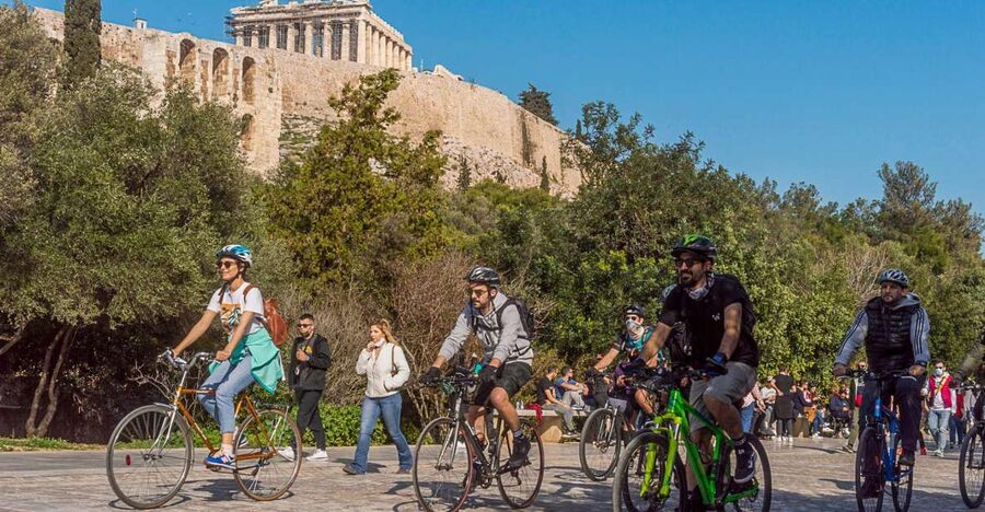Athens Historical Center: Explore by Bike - Panathenaic Stadium, Temple of Olympian Zeus, and the Acropolis-area finale