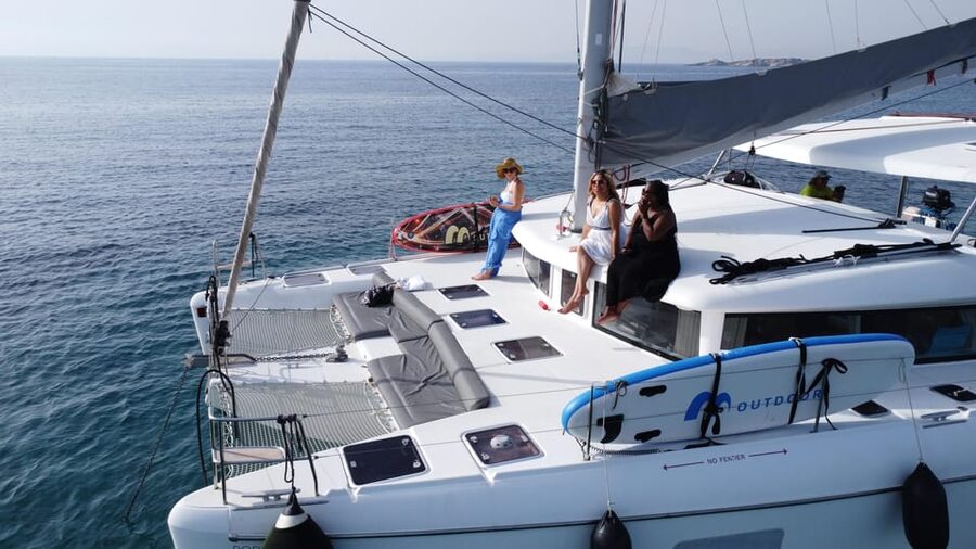 Athens: Riviera Catamaran Tour with Fresh Meal and Drinks - The Athens Riviera From a Catamaran Deck