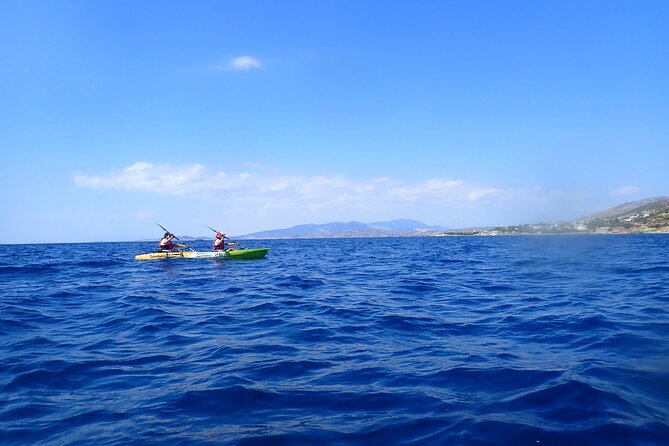 Athens Riviera: Sea Kayak and Snorkeling Adventure with Picnic - Beach break time: rest, swim, snack, and snorkeling with gear