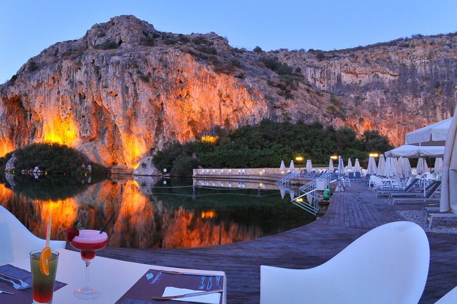 Athens Riviera Trikke Bike Tour & Vouliagmeni Lake - Vouliagmeni Lake: lukewarm springs, brackish water, and the healing legend