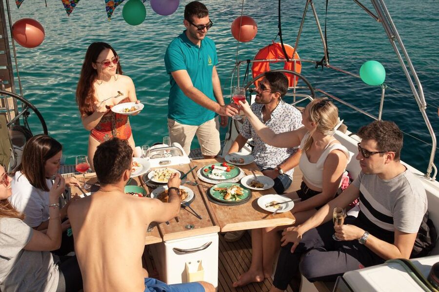 Athens: Semi Private Sunset Sailing and Gastronomy Cruise - Secluded bays, swimming, and snorkeling time (the heart of the cruise)