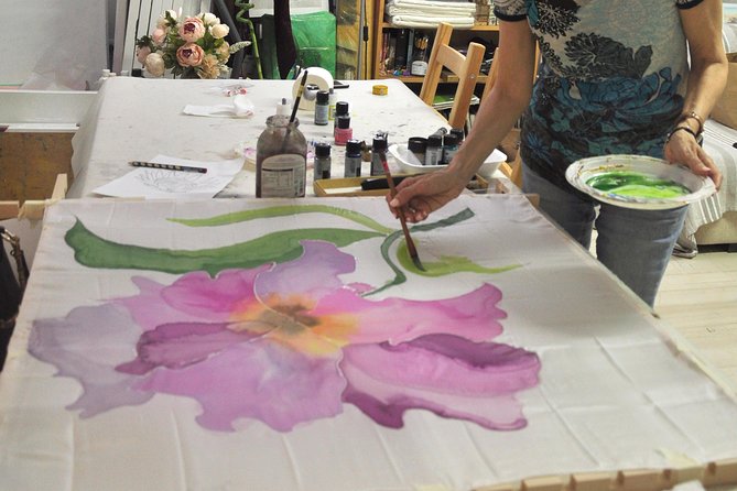 Athens: Small Group Silk Scarf Art Workshop with Greek Themes - The silk painting lesson, guided step-by-step