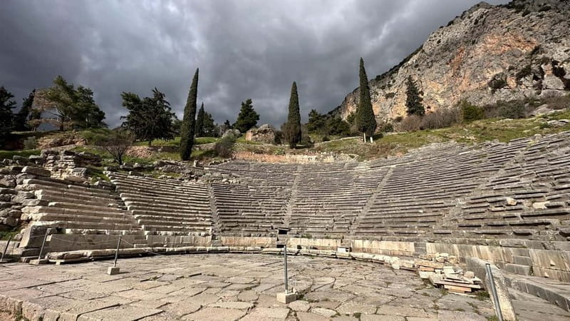 Delphi Navel Of Earth Hosios Loukas Full Day Private Tour - Riding Toward Delphi Above the Gulf of Corinth, Mount Parnassus Views Included