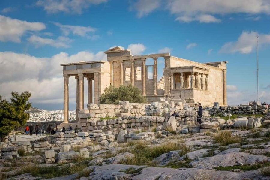 Guided walking tour of Acropolis with transportation - The Acropolis walk: Propylea, Temple of Nike, Parthenon, and those famous views