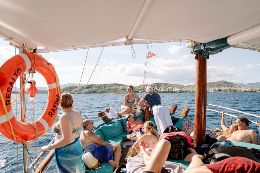 Porto Rafti: Athens Cruise Tour with Mediterranean BBQ - Four swim stops in East Attica, with snorkel gear included