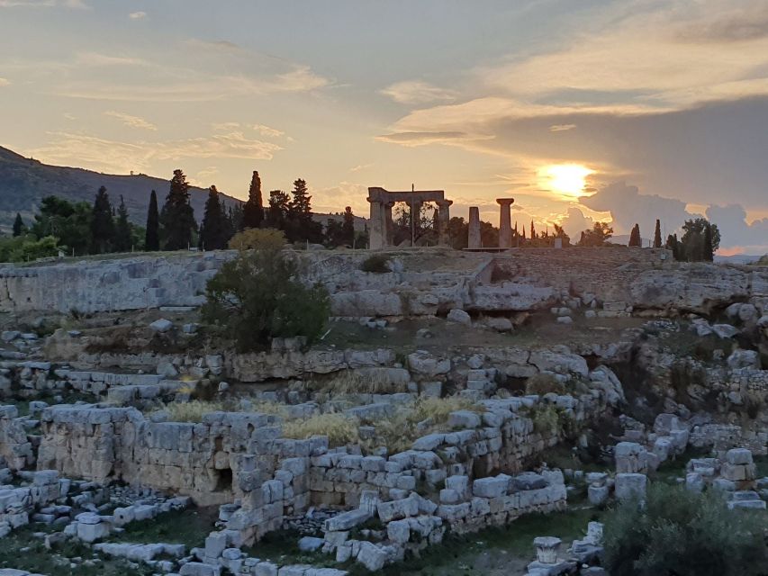 Private Biblical Tour of Ancient Corinth & Isthmus Canal - Acrocorinth Citadel, Walls, Views, and the Temple of Apollo Setting