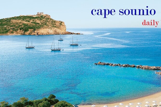 Sunset & swimming at Cape Sounio, Poseidon temple - Charakas Beach Swim Time in Clear Aegean Water