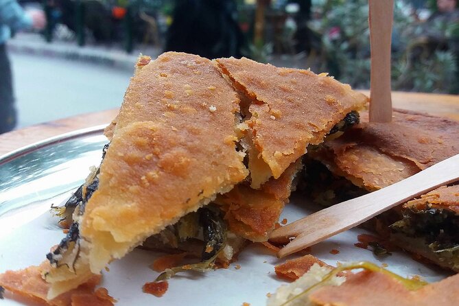 Traditional breakfast in markets with olive oil and honey tasting - Central Market Athens: meat, fish, spices, and vegetables