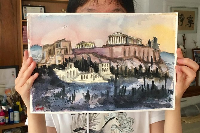 workshop for painting acropolis/landscape with local artist - Watercolor techniques you’ll actually use: washes, wet-on-wet, layering, texture