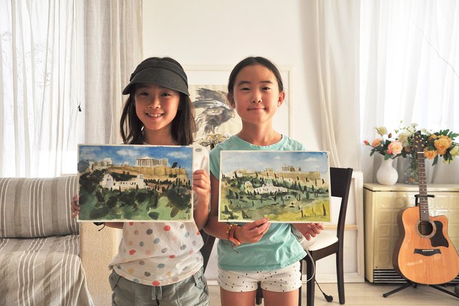 workshop for painting acropolis/landscape with local artist - What you learn in your first 30 minutes: sketching, tone, and composition